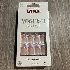 NIB KISS Voguish Fantasy Press On Nails “RainyNight” Medium Almond Glue Included